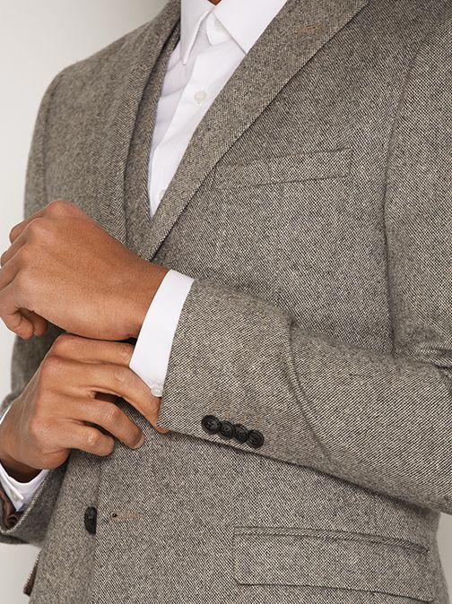 Brown Check Suit Jacket - Image 4