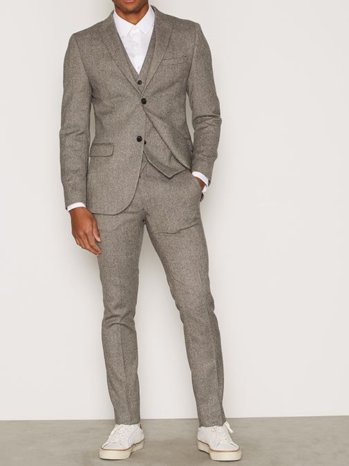 Brown Check Suit Jacket - Image 3