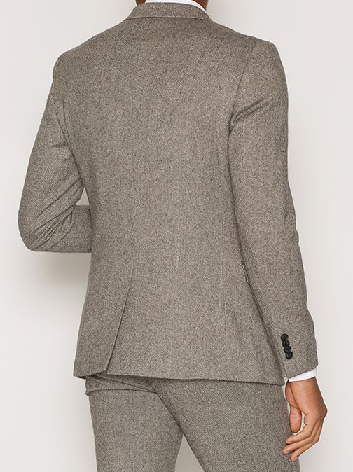 Brown Check Suit Jacket - Image 2